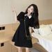 Women's Contrast Collar Polo Dress Summer Short Sleeve Button Front A Line Casual Mini Dress_ecoleips.com
