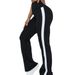 Women's Clothing High-Waisted Color-Block Yoga Flared Pants European And American Style Hip Lifting Sports Dance Fitness Women's Indoor Wear_ecoleips.com