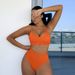 Women's High-Waist Bikini Set – Solid Color Swimwear With Soft Cups – Sexy Two-Piece For Beach & Pool (S/M/L)_ecoleips.com