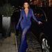 "Women's Leopard Print Bodycon Dress - Deep V Neck Long Sleeve Flared Hem, Sexy & Elegant For Autumn/Winter (Blue, S/M/L)"_ecoleips.com