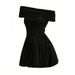 Women's Clothing Women's Pure And Delicate Style One-Shoulder High Waist Short Skirt Dress Summer Style Collarbone Revealing_ecoleips.com