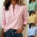 Women's Long Sleeved Plaid Shirt Loose Fitting Pullover Top European And American Style 2026_ecoleips.com