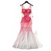 Women's Clothing Summer Pure Desire Three Dimensional Flower Ribbon Waist Tube Top Gradient Color Long Dress_ecoleips.com