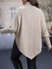 Textured Cable-Knit Sweater – Oversized Batwing Sleeve Pullover With Button Accents (S-XL, Minimalist Neutrals, Avant-Garde Streetwear Staple)_ecoleips.com