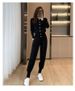 Women's Premium Casual Tracksuit Set – Slim Fit Long Sleeve Top & Pants | Korean Minimalist Style | Stretch Polyester (M-4XL)_ecoleips.com