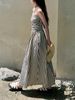 Summer Striped Halter Dress For Women Elegant Off Shoulder Strapless Long Dress Waist Cinching_ecoleips.com