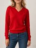 Basic V-neck Knit Sweater For Spring And Autumn, Soft And Comfortable, Long-sleeved Pullover Top, Casual And Versatile, Elegant._ecoleips.com
