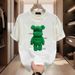 Women's Clothing Handsome Heavy Short Sleeved Cotton T Shirt Ins Trendy Street Loose Round Neck Top_ecoleips.com