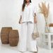 Women’s Casual Loose-Fit Solid Color Shirt Set – Trendy Spring/Summer Two-Piece Outfit_ecoleips.com