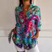 2025 New Women's Summer Trendy Long Sleeve Floral Pattern Print 3D Shirt_ecoleips.com