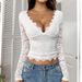 Women's Clothing Sexy Deep V Lace Hollow-Out Crop Top Floral Lace Stretchy & Breathable, Clubwear, Party Outfit (Black/White/Red/Light Pink/Navy Blue)_ecoleips.com
