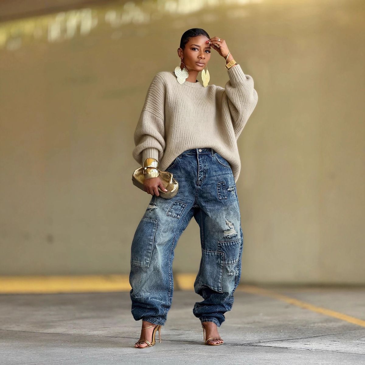 Women's Clothing Women's Ripped Patchwork Washed Jeans Jeans Multi Pocket Denim Clothing For Formal & Casual For Women_ecoleips.com