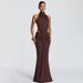 Spring Style Elegant Backless Fishtail Evening Dress Sexy Slim European American Export Banquet Women's Fashion_ecoleips.com