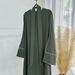 Loriya2024tiktok E-commerce Fashion Solid Color Trimmed Dubai Turkish Dress Robe LR882_ecoleips.com