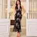Women's Clothing Sexy Backless Dress With Tie Detail Sequined Evening Wear For Ladies American Party Style_ecoleips.com