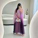 Modest Muslim Fashion Gradient Satin One Size Loose Robe Dress_ecoleips.com