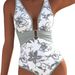 Fashionable One Piece Swimsuit for Women Sexy Slimming Gray Floral Print Bestselling 2026 Swimwear_ecoleips.com