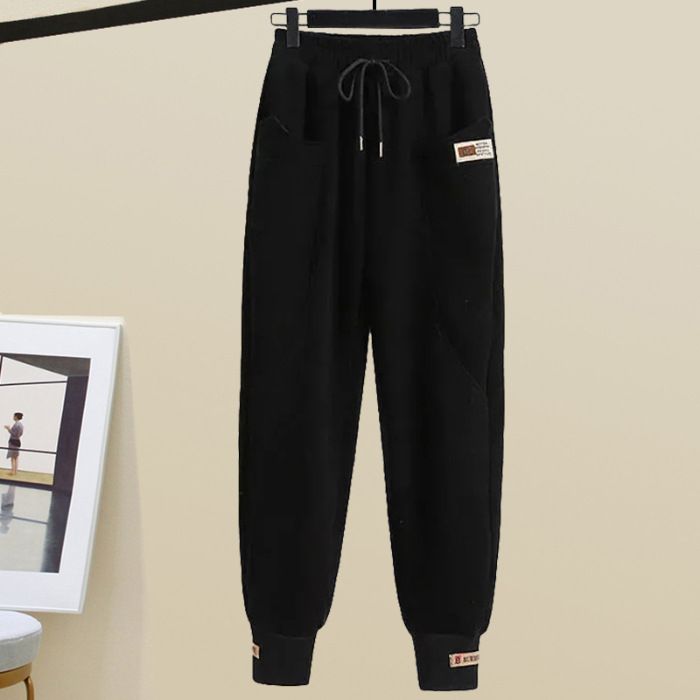 Women's Clothing Casual Pants Suit Reducing Niche Design Half Zip Pullover Versatile Leggings Trendy Harem Casual Pants_ecoleips.com