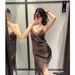 ZR Women's Fashion Cross-Border 2025 Silk Texture Sexy Lace Asymmetrical Strap Dress 5919200_ecoleips.com