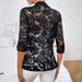 Women's Clothing Lace Stitching Suit Collar Mid Sleeve Jacket_ecoleips.com