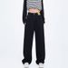 High-waisted Fleece-lined Black Straight-leg Jeans Women, Autumn Winter, Plus Size, For Pear-shaped Body Types, Loose_ecoleips.com