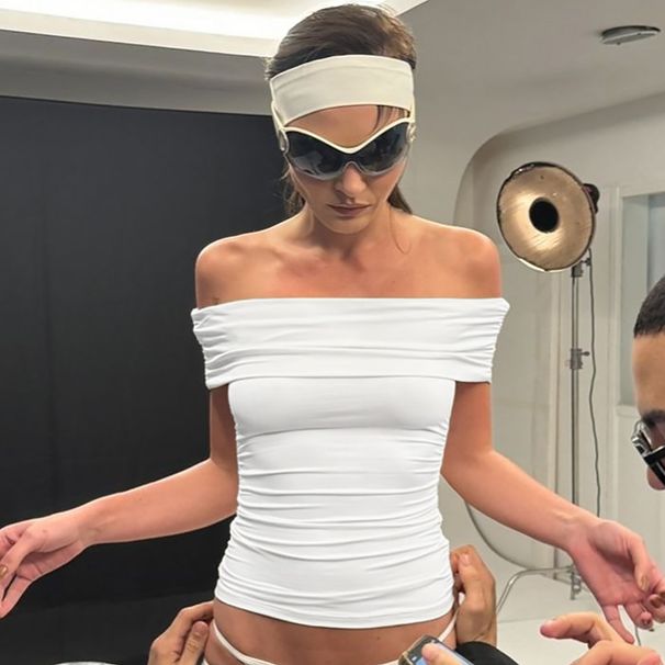 European And American Style Women's Clothing 2025 Summer New Fashion Sexy Slim-fit Off-shoulder Waist-cinching Tube Top_ecoleips.com