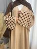 Verve Women's Muslim Clothing Abaya Hand-Embroidered Plaid Simple Dress Long Skirt Robe_ecoleips.com