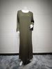 Verve Mq155 Muslim Dubai Pullover Abaya Chiffon Pleated Dress Solid Color Women's Clothing_ecoleips.com