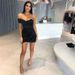 2026 European And American Irregular Solid Color Strapless Deep V Sexy High Waist Slim Fit Short Dress For Women_ecoleips.com