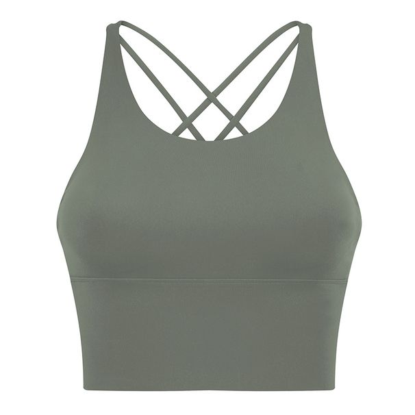 New Women's Yoga Bra With Wide Hem, Thin Straps, Openwork Crisscross Back, And Beautiful Back._ecoleips.com