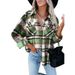 Cross-Border European And American Foreign Trade Clothing 2026 Autumn Winter New Women's Plaid Shirt Woolen_ecoleips.com