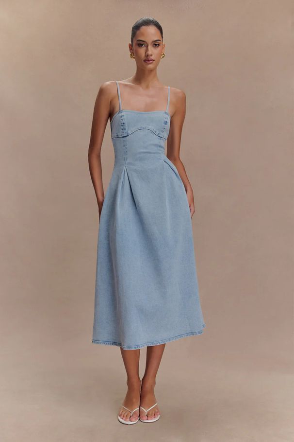 Women's Strapless Solid Color Denim Suspender Dress Sleeveless Summer New Arrival Sexy_ecoleips.com