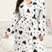 Aria Basics European American Cross-border Summer Plus-size Ribbed Heart-pattern Home Wear, Lace-up Robe, Casual And Wearable_ecoleips.com