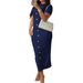 Elegant Retro Short Sleeve Knit Dress Slim Fit Ribbed Bodycon Midi Versatile Style Women's Clothing_ecoleips.com