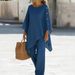 Women's Clothing Women's Casual Loose Denim Two Piece Set Solid Color Spring/Summer For Formal & Casual For Women_ecoleips.com