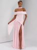 Mozision Off-shoulder Backless Sexy Maxi Dress Women Fashion Strapless Sleeveless Pleated Thigh High Split Club Party Long Dress_ecoleips.com