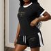 Women's Summer Casual Letter Print Short Sleeve T-Shirt & 5-Point Shorts Set - Stylish Outfit 8010 Print_ecoleips.com