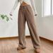 Women's Fleece Lounge Pants - High Waisted Wide Leg Sweatpants For Winter, Soft & Warm Flannel Joggers In Black, Khaki & Camel_ecoleips.com