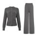 Cardigan Long Pants Knitted European American 2026 Autumn And Winter New Simple Solid_ecoleips.com