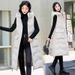 Oversized Hooded Puffer Vest – Knee-Length Winter Sleeveless Jacket For Women (Black/White/Bluish/Fog Blue, M-XXL)_ecoleips.com