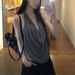 Purely Alluring Women's Camisole 2025 New Summer Outerwear Chic Korean Style Gray Two-Piece Sleeveless Top_ecoleips.com