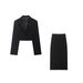 European And American Sexy Slit Skirt Two-piece Suit For Women, Elegant Slim-fit Short Blazer Set_ecoleips.com
