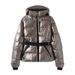 Women's Clothing Autumn And Winter New Women's Ski Series Waist Hooded Cotton Jacket_ecoleips.com