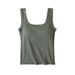 New Square Neck Cotton Base Camisole For Women Summer Outerwear Innerwear Slim Fit Sexy Solid Color Top_ecoleips.com