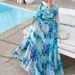 Muslim Dress Women Elegant Tie-Dye Muslim Dress With Back Zipper – Modest Loose Fit Dress With Side Cuffs & Collar Detail_ecoleips.com
