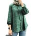 Women's Clothing New Women's Muslim Floral Shirt Fashion Puff Sleeve_ecoleips.com