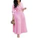 Plus Size Women's Clothing Autumn And Winter New Style Elegant Lapel Solid Color Large Swing Pleated Dress_ecoleips.com