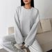 AD675 Casual Round Neck Sweatshirt For Women, 2025 Autumn New Style, European And American Ins Simple Loose Fit Sports_ecoleips.com