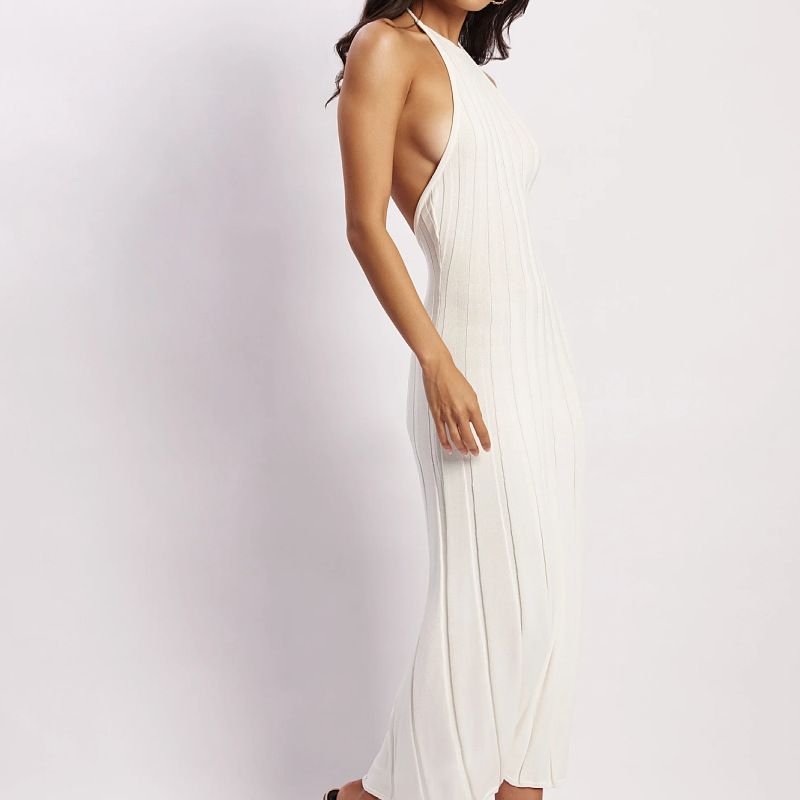 2026 New Summer American Dress Sexy Spicy Girl Backless Knitted Pleated Dress For Women_ecoleips.com