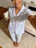 Women Pajamas Button Down Collar Short Sleeve Long Pants 2 Piece Set Spring Summer Cute Cherry Gingham Homewear_ecoleips.com
